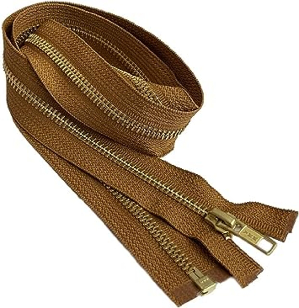 #5 Brass YKK Medium Weight Jacket Separating Zipper - Choose Your Length - Color: Brown Gold #857 - Made in The United States (1 Zipper Per Pack) (28" Inches)